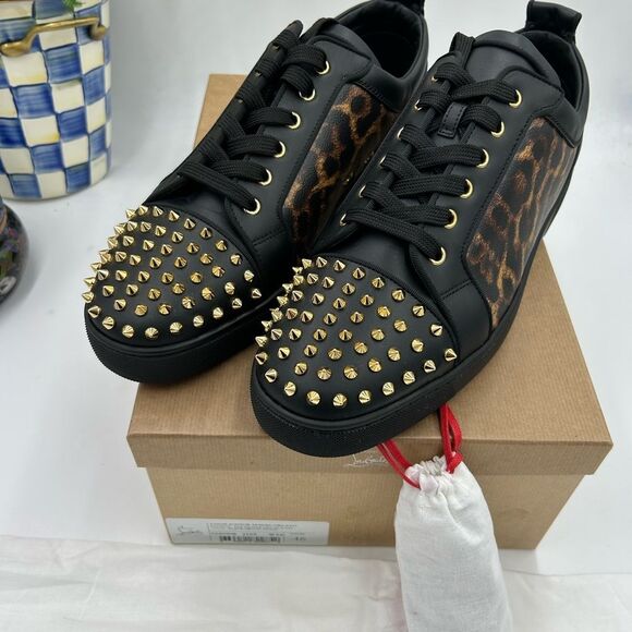 Men's Christian Louboutin, Louis Jr, orlato spikes sneaker size 46 made in Italy - Picture 2 of 13